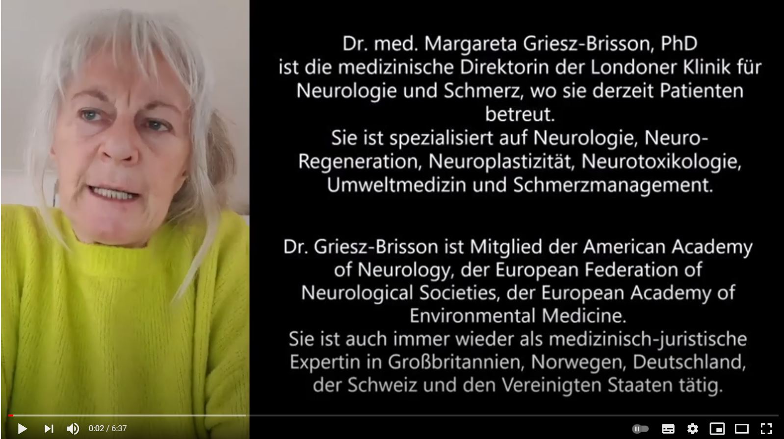 Dr. Margareta GRIESZ BRISSON wendet sich bezügl. FFP2 Masken an die dt. Ärztekammer (14.2.2021)