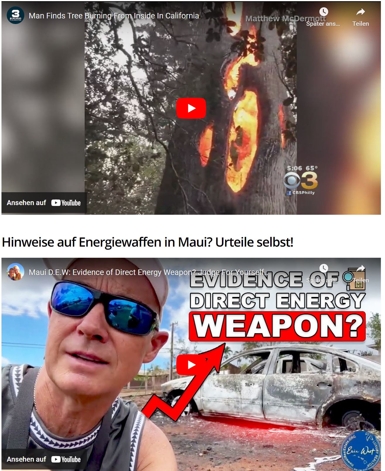 Hinweise auf Energiewaffen in Maui