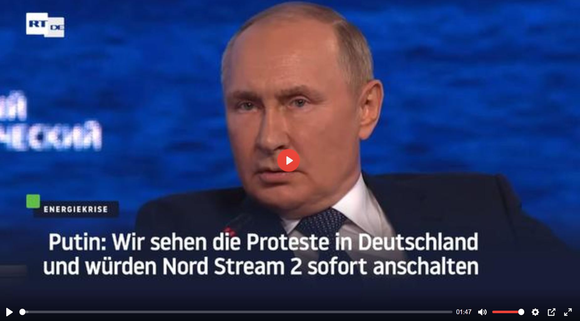 Putin   Wir sehen die Proteste in Deutschland und würden Nord Stream 2 sofort anschalten