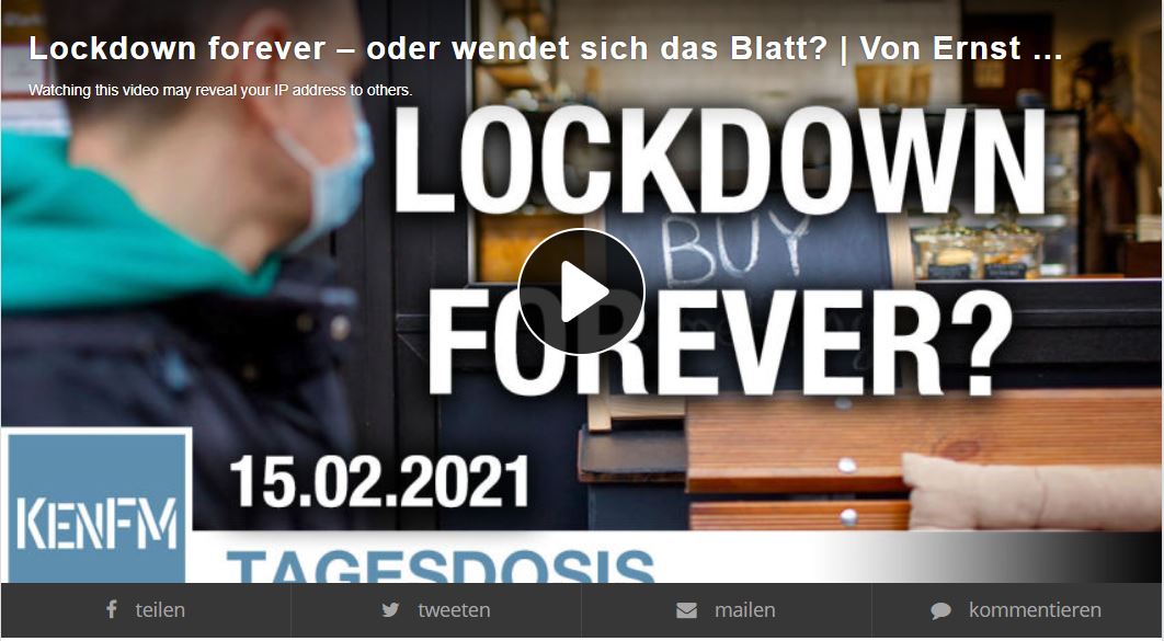 Lockdown forever – oder wendet sich das Blatt    Von Ernst Wolff