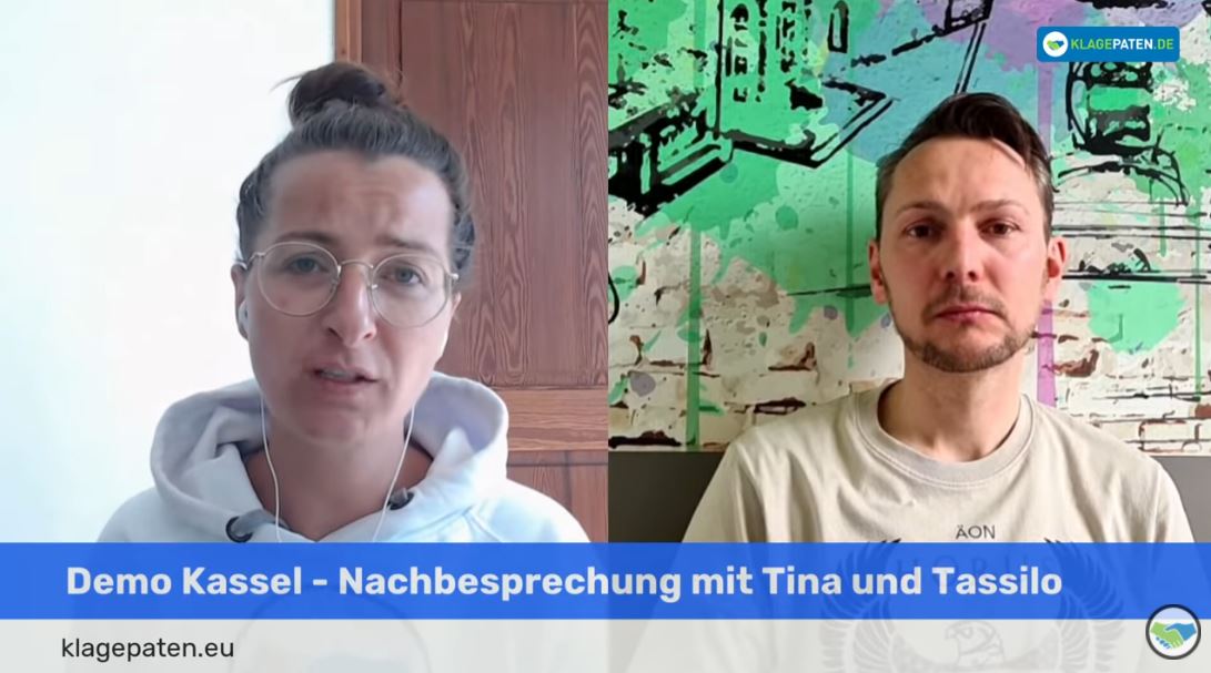 Nachbesprechung Demo Kassel   Klagepaten TV mit Tina und Tassilo